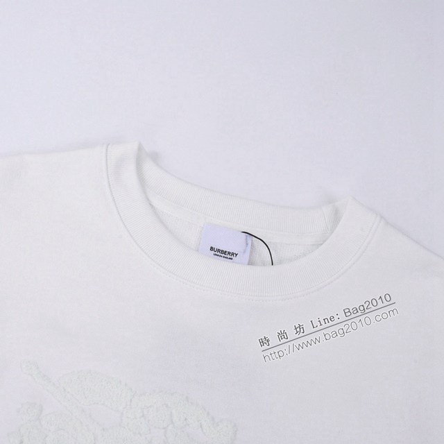 Burberry專櫃巴寶莉2023FW新款毛巾繡圓領衛衣 男女同款 tzy3168